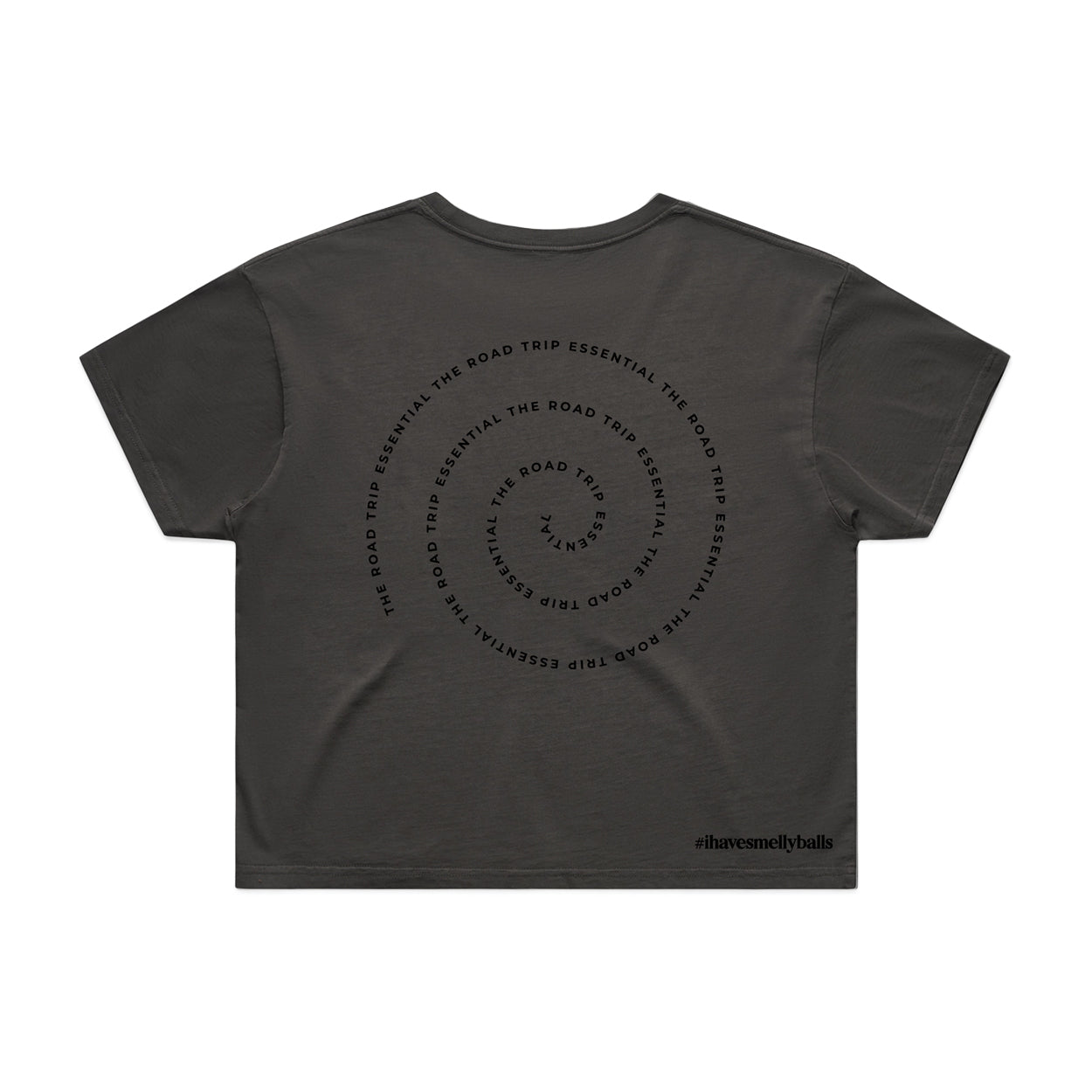 Women’s Trippin’ Balls Crop Tee - Onyx Ash