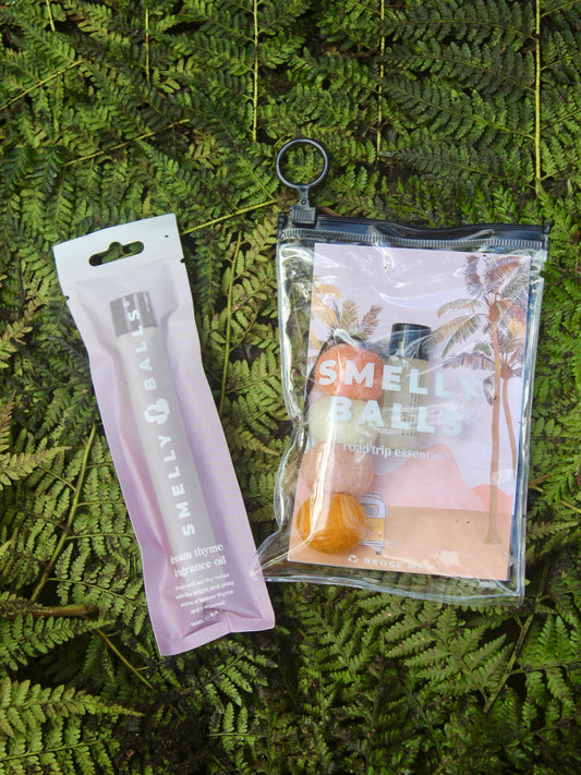 Smelly balls car freshener set and refill fragrance