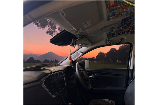 car diffuser at sunset