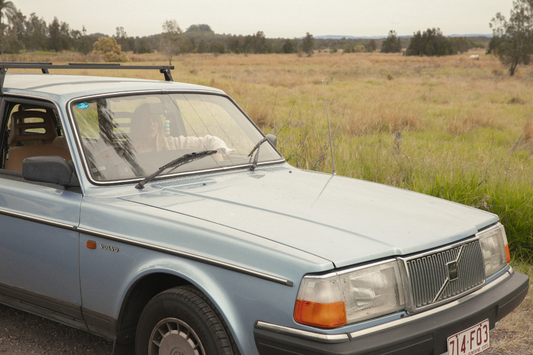 Car int he countryside with Smelly Balls