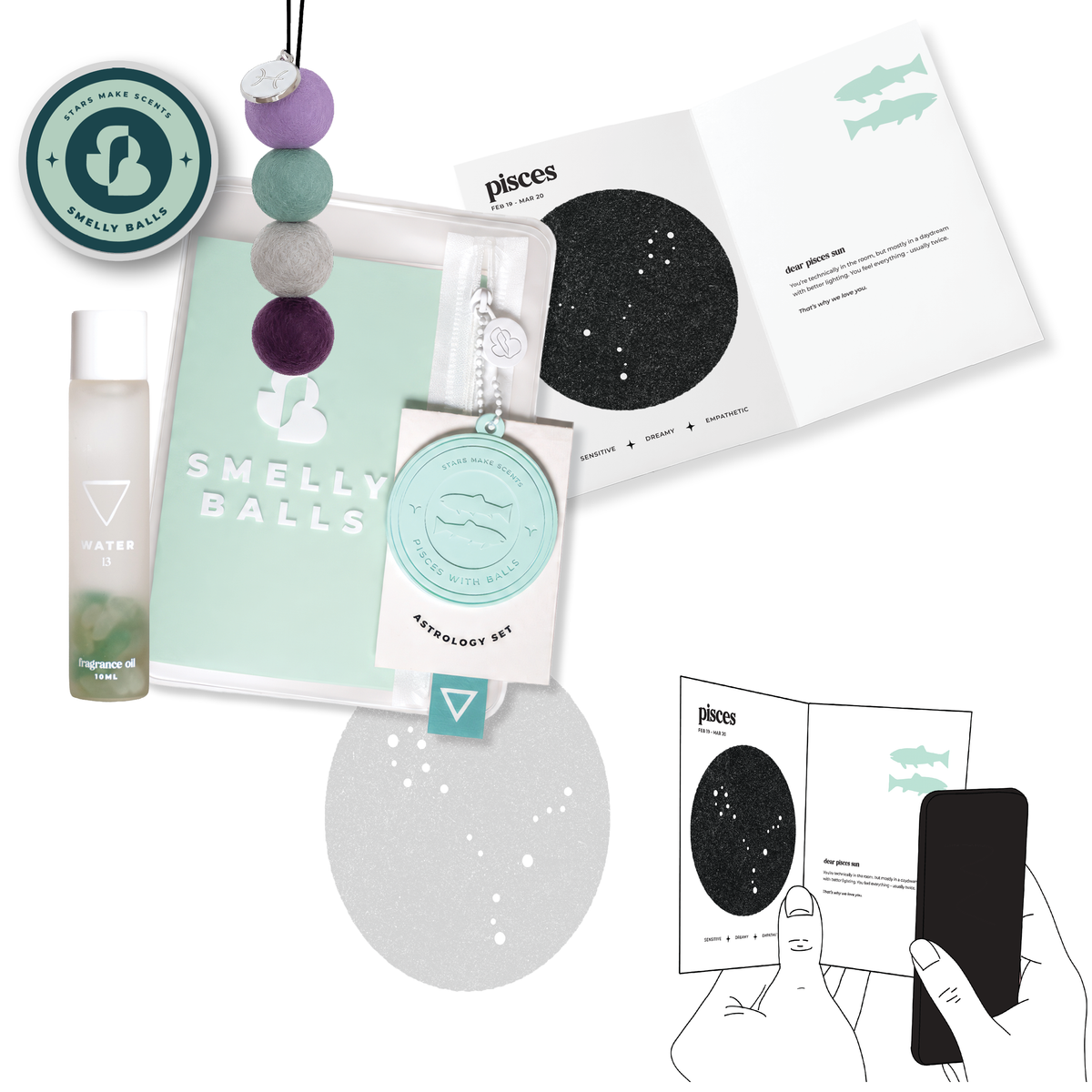 What's inside Smelly Balls Astrology Air Freshener Gift Set. The perfect gift! 