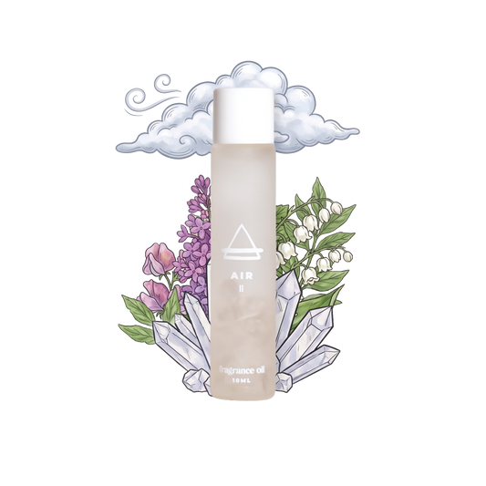 Air Element Fragrance Oil bottle with Clear Quartz crystals for Smelly Balls car freshener