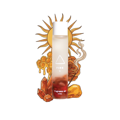 Fire Element Fragrance Oil bottle with Carnelian crystals for Smelly Balls car freshener