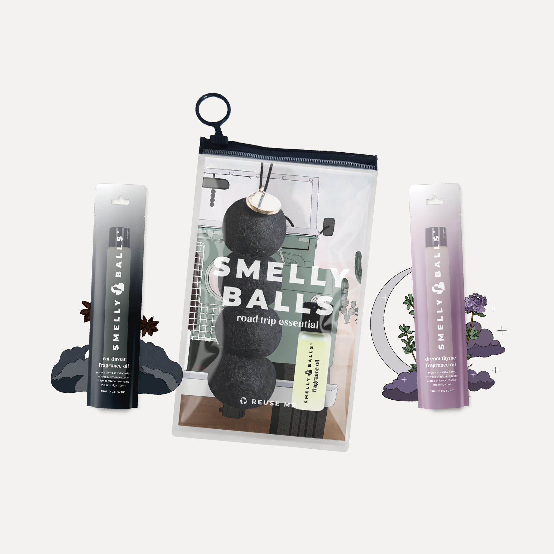 no.0286 インプレッションとオパールのスティック Onyx Bundle | Black Minimalist Car Air Freshener | Smelly Balls