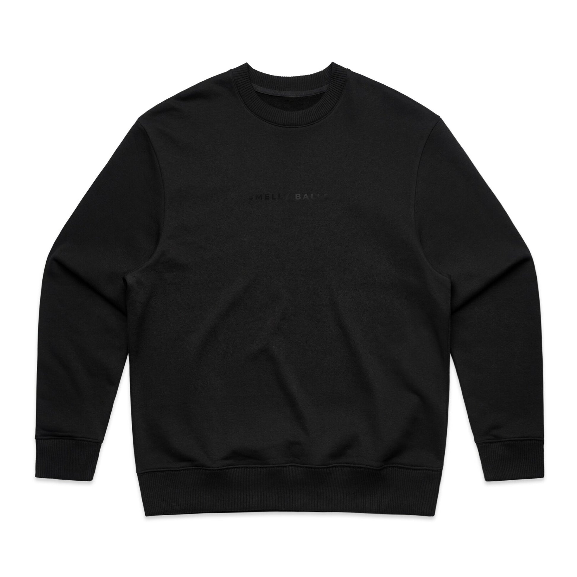 A black crewneck sweatshirt