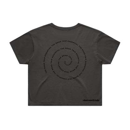 Women’s Trippin’ Balls Crop Tee - Onyx Ash